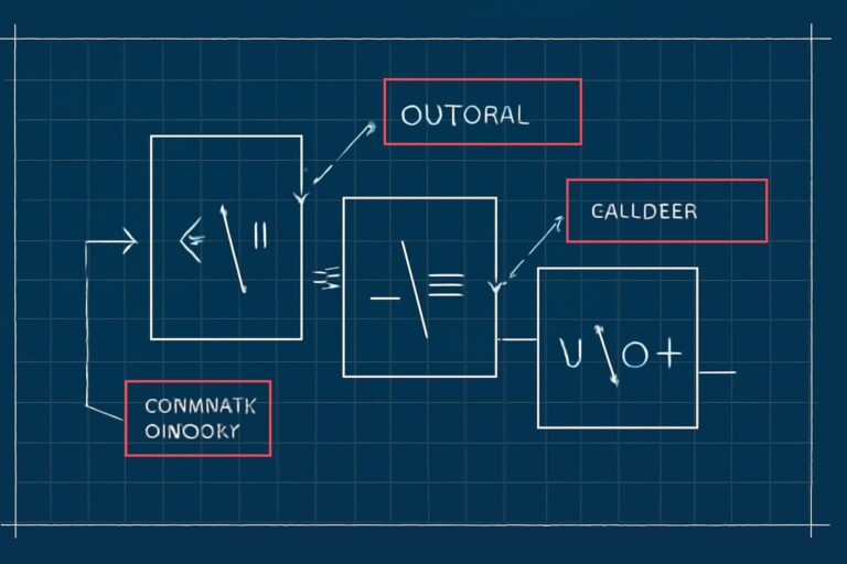 Editorial illustration in blueprint-schematic style depicting JSON escape sequence handling with required, optional, and unicode escape categories