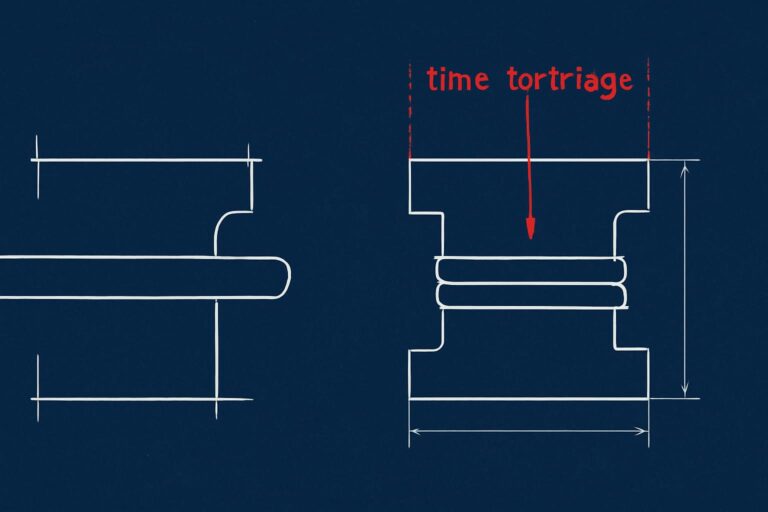 Editorial illustration in blueprint-schematic style depicting an unformatted vs formatted Bundle with time-to-triage annotations