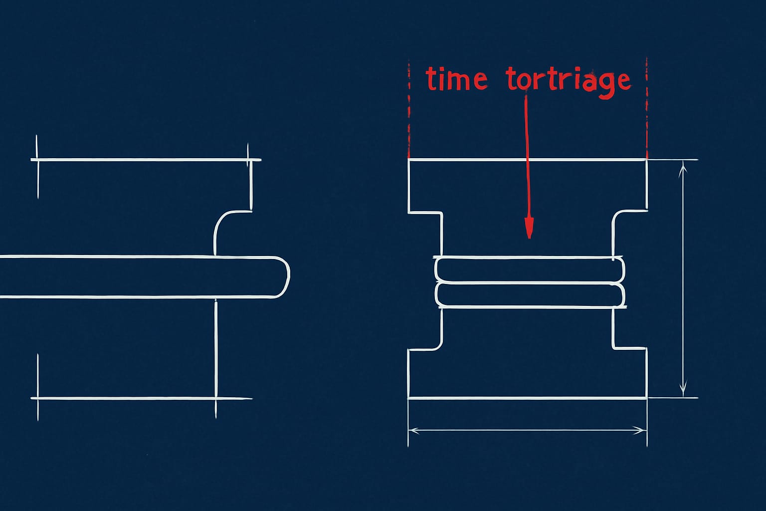 Editorial illustration in blueprint-schematic style depicting an unformatted vs formatted Bundle with time-to-triage annotations